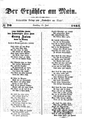 Der Erzähler am Main (Beobachter am Main und Aschaffenburger Anzeiger) Sonntag 13. Juni 1886