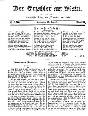 Der Erzähler am Main (Beobachter am Main und Aschaffenburger Anzeiger) Donnerstag 31. Dezember 1868