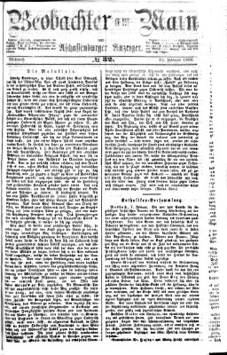 Beobachter am Main und Aschaffenburger Anzeiger Mittwoch 10. Februar 1869