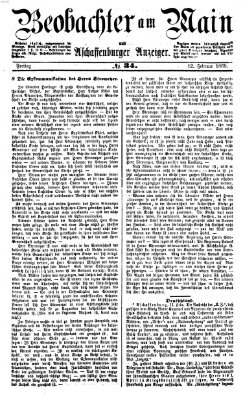 Beobachter am Main und Aschaffenburger Anzeiger Freitag 12. Februar 1869