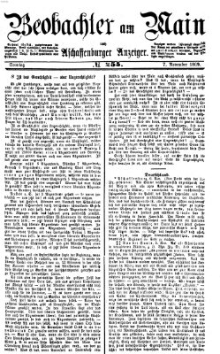 Beobachter am Main und Aschaffenburger Anzeiger Sonntag 7. November 1869