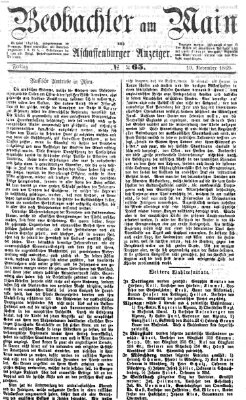 Beobachter am Main und Aschaffenburger Anzeiger Freitag 19. November 1869