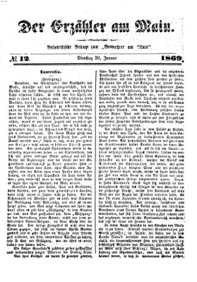 Der Erzähler am Main (Beobachter am Main und Aschaffenburger Anzeiger) Dienstag 26. Januar 1869
