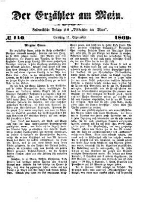 Der Erzähler am Main (Beobachter am Main und Aschaffenburger Anzeiger) Samstag 11. September 1869