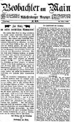Beobachter am Main und Aschaffenburger Anzeiger Donnerstag 24. März 1870