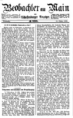 Beobachter am Main und Aschaffenburger Anzeiger Donnerstag 13. Oktober 1870