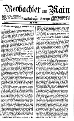 Beobachter am Main und Aschaffenburger Anzeiger Freitag 25. November 1870