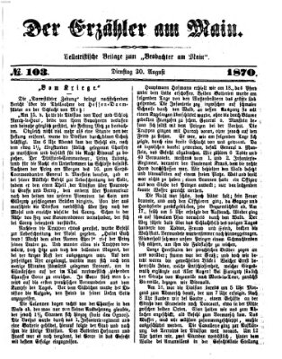 Der Erzähler am Main (Beobachter am Main und Aschaffenburger Anzeiger) Dienstag 30. August 1870