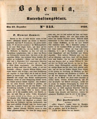 Bohemia Sonntag 17. Dezember 1837