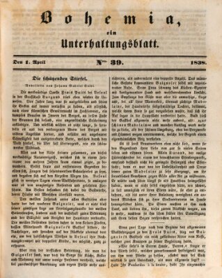 Bohemia Sonntag 1. April 1838
