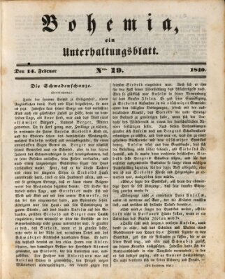 Bohemia Freitag 14. Februar 1840