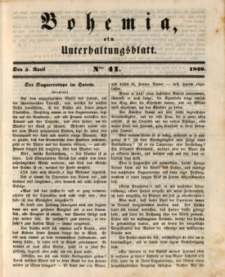 Bohemia Sonntag 5. April 1840