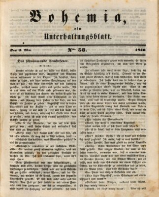 Bohemia Sonntag 3. Mai 1840