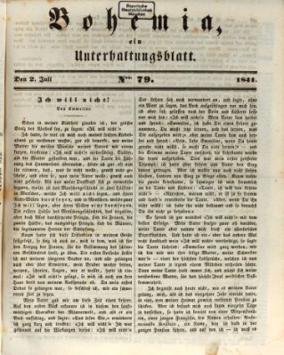 Bohemia Freitag 2. Juli 1841