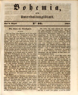 Bohemia Dienstag 3. August 1841