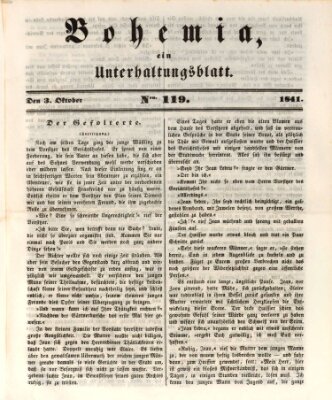 Bohemia Sonntag 3. Oktober 1841