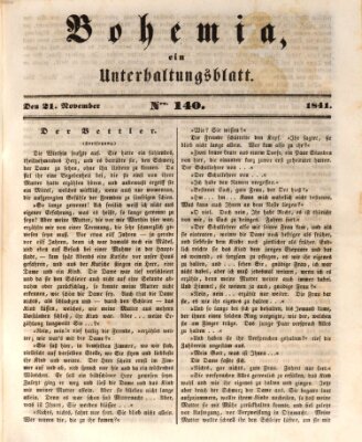 Bohemia Sonntag 21. November 1841