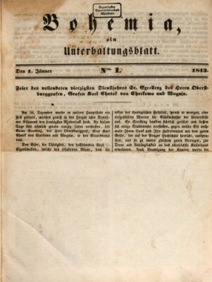 Bohemia Sonntag 1. Januar 1843