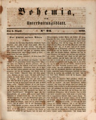 Bohemia Sonntag 6. August 1843