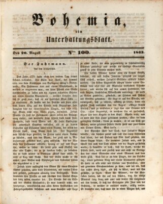 Bohemia Sonntag 20. August 1843