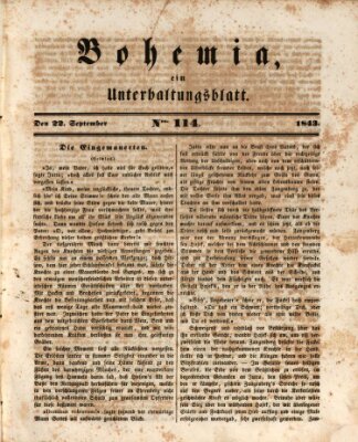 Bohemia Freitag 22. September 1843