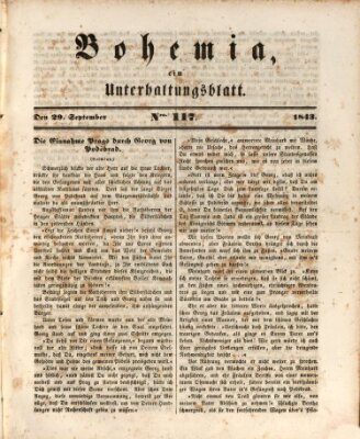 Bohemia Freitag 29. September 1843