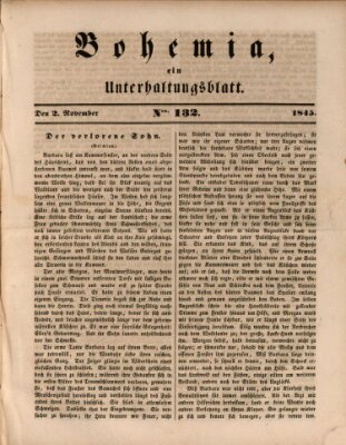 Bohemia Sonntag 2. November 1845