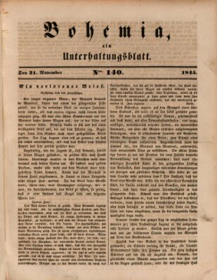 Bohemia Freitag 21. November 1845