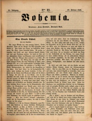 Bohemia Sonntag 27. Februar 1848