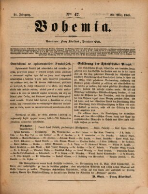 Bohemia Donnerstag 23. März 1848