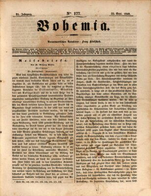 Bohemia Samstag 23. September 1848