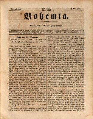 Bohemia Sonntag 8. Oktober 1848