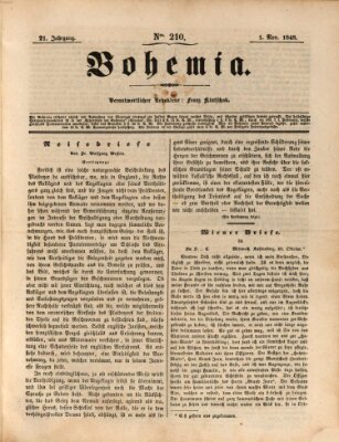 Bohemia Mittwoch 1. November 1848