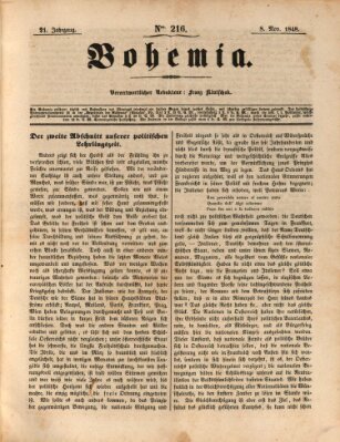 Bohemia Mittwoch 8. November 1848