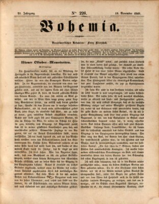 Bohemia Sonntag 19. November 1848