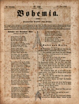 Bohemia Sonntag 17. Juni 1849