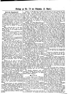 Bohemia Montag 2. April 1855