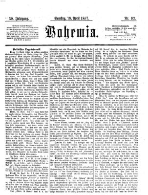 Bohemia Samstag 18. April 1857