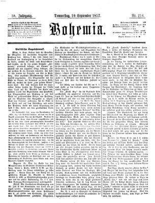Bohemia Donnerstag 10. September 1857