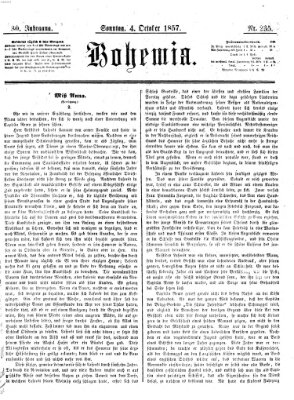 Bohemia Sonntag 4. Oktober 1857
