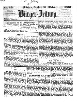 Bürger-Zeitung Samstag 26. Oktober 1867