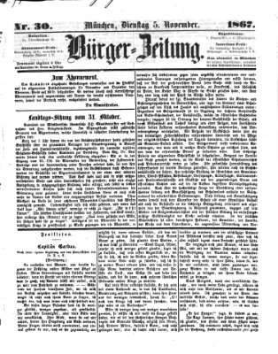 Bürger-Zeitung Dienstag 5. November 1867