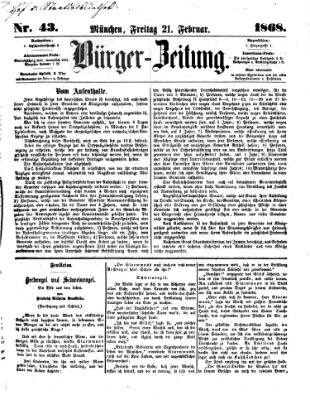 Bürger-Zeitung Freitag 21. Februar 1868