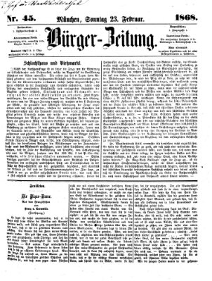 Bürger-Zeitung Sonntag 23. Februar 1868