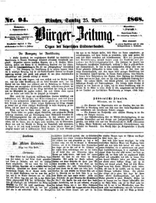 Bürger-Zeitung Samstag 25. April 1868