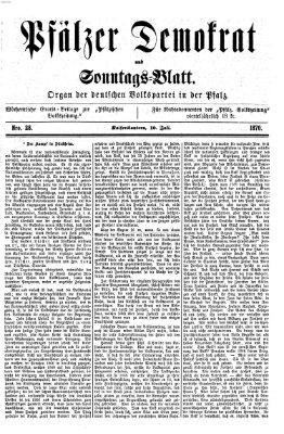Deutscher Demokrat (Pfälzische Volkszeitung) Sonntag 10. Juli 1870