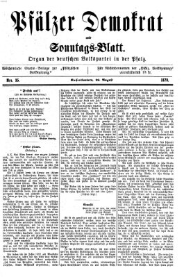 Deutscher Demokrat (Pfälzische Volkszeitung) Sonntag 28. August 1870