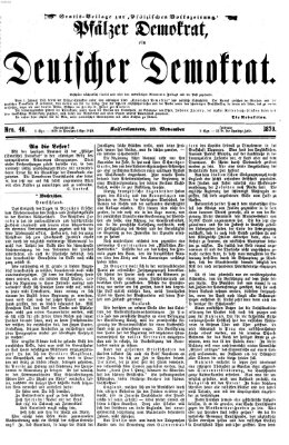 Deutscher Demokrat (Pfälzische Volkszeitung) Sonntag 13. November 1870
