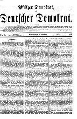 Deutscher Demokrat (Pfälzische Volkszeitung) Sonntag 4. Dezember 1870