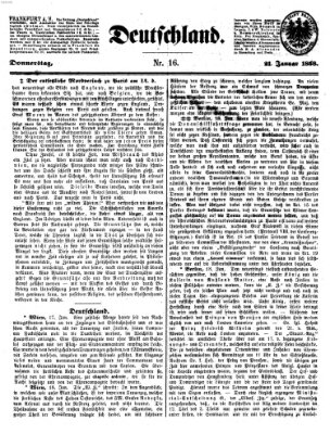 Deutschland Donnerstag 21. Januar 1858